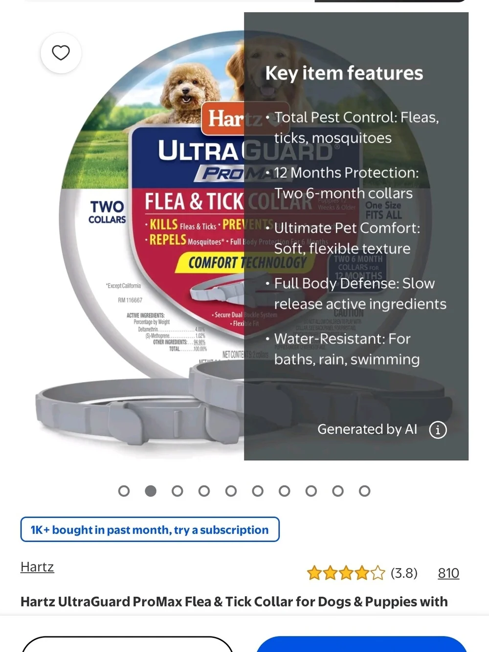 UltraGuard ProMax Flea & Tick Collar For Dogs